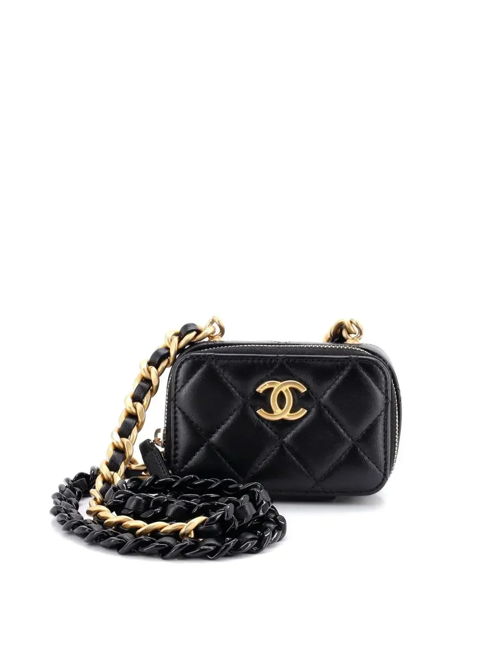 Chanel Lacquered Metal Cc Zip Around #239531C22B